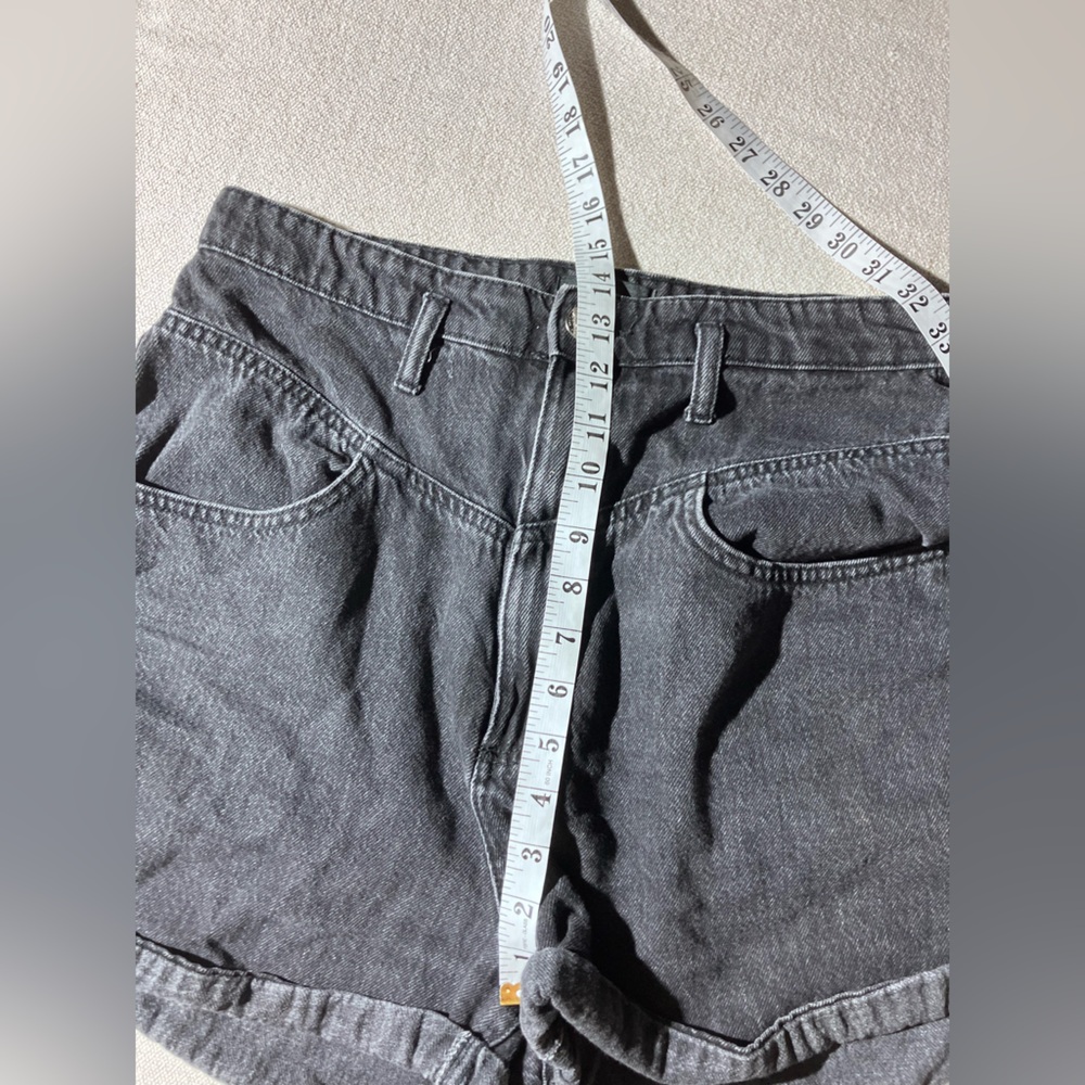 Zara High Waist Baggy Black Denim Shorts - Picture 5 of 10